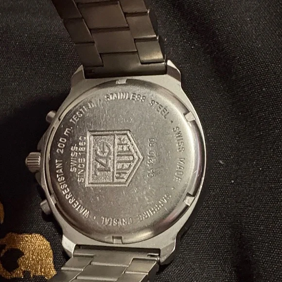 Men's Blue and Silver Chronograph Watch
